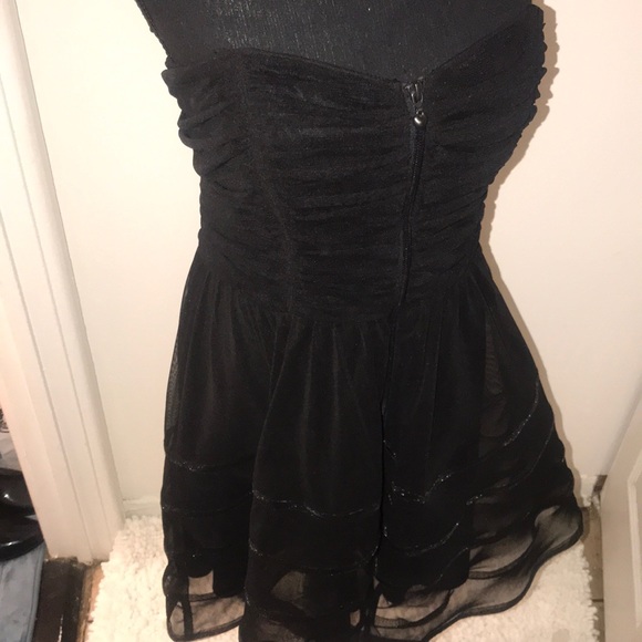 Betsy Johnson Black Mesh Corset Evening  Dress - Picture 2 of 8